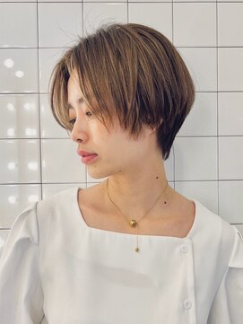 マノ 千歳烏山(MaNO) ショート韓国ボブハイライト髪質改善ブリーチ前髪20代30代