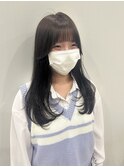 レイヤーカット/ロングレイヤー/ぱっつん前髪/
