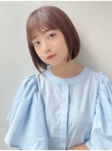 ベース顔◎小顔見え大人ボブ*ナチュラルボブ*前髪ありボブ