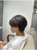 ベリーショート/ダークアッシュ/ニュアンスパーマ/韓国マッシュ