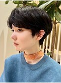 マッシュショート/丸みショート/大人かわいい/暗髪/自由が丘