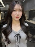ミニウルフレイヤーカット顔周りカット前髪カット韓国ロング池袋