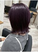 大船駅切りっぱなしミディアムボブレイヤーオリーブブラウン40代