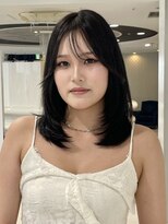 エアー 青山(AIR) レイヤーカット髪質改善ミディアム顔まわり2wayバング