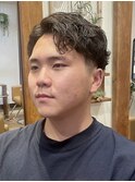 テーパーフェード/スパイラルパーマ/短髪/松戸駅/men's