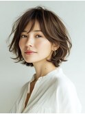 クラゲヘアー/小顔/ココアベージュ/オリーブグレー/川西