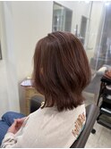コーラルピンクカラー×くびれボブ