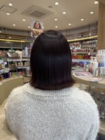ヘアーザラブズラフズ オーガニカ 北九州(HAIR THE LOVES LAUGHS ORGANICA) ボブ、ピンクブラウンカラー