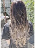 30代40代ハイライトグラデーションカラー×ミルクティーベージュ