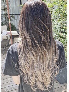 チェレ ブラン 堺東店(Chere brun) 30代40代ハイライトグラデーションカラー×ミルクティーベージュ