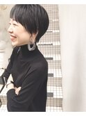 マッシュボブ_マニッシュショート,ネイビーカラー,フレンチボブ
