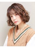 アースカラー/ブラウン/カーリーボブ/パーマ/20代30代40代50代