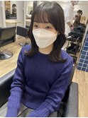 黒髪/ボブルフ/ネビージュ/小顔/ワンレン/髪質改善/グレージュ