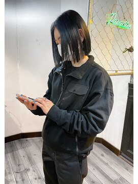 ムード タテマチ(mood tatemachi) 切りっぱなしボブ/ダークグレー