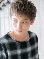 モッズヘアー メン 戸田公園店(mod's hair men)&nbsp;外国人風グレーベージュの束感フェザーマッシュヘアe戸田公園