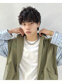 カルマパーマ/ベリーショート/ダークアッシュ/ニュアンスパーマ