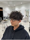 シャドウパーマ 刈り上げマッシュ