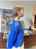ボブブリーチカラーホワイトベージュミルクティーベージュ