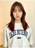 顔まわりカット/レイヤー/チェリーレッド/ワインレッド/柏美容室