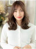 抜け感斜めバング韓国風巻きニュアンスパーマc7川口