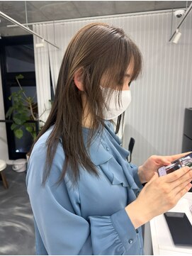 イーチ 吉祥寺(EACH) 【まつり】顔まわりレイヤーカット × オリーブベージュ