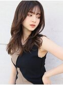 2030代40代50代アプリコットオレンジハイライトカラーくびれヘア