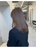 【野呂朱里】ブリーチなしベージュカラー