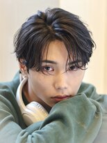 オーシャントーキョー サニー 原宿(OCEAN TOKYO Sunny)&nbsp;韓国マッシュフェザーパーマニュアンスパーマセンターパート黒髪