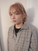 メンズレコ 渋谷(MEN'S LECO) 【柏原】ケアブリーチハイトーンベージュカラーメンズミディアム