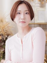 カバーヘアアンドスパ ブリス 浦和(COVER HAIR&SPA bliss) ブリーチなしミルクティーカラー小顔ショートボブレイヤー30代a