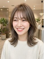 ヘアーリゾートレガロ 八尾店(Hair Resort regalo) アンブレラカラーミディアムヘアショートカットセミロング50代