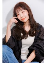 リュンヌ 門前仲町(lune) ロングショートワンカールパーマカーキグレージュ前髪錦糸町