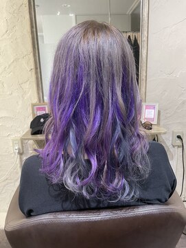 リアリス フレーゼ(Realis Fleuze) インナーカラー水色とバイオレット&シルバー