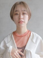 エンクス(enx)&nbsp;大人可愛い20代30代40代丸みショート×ベージュカラー