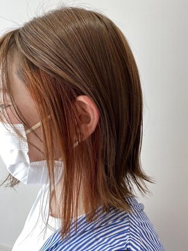 ネオリーブシェリエ 浅草店(Neolive cherie) 浅草 オレンジ インナーカラー 20代30代40代