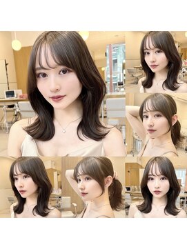 アフロートリノ(AFLOAT Leino) 2wayバング 韓国前髪 シースルー ミディアム くびれヘア　顔周り