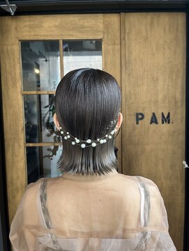 パム 恵比寿(PAM.) お呼ばれヘア × 金箔 × ボブ