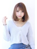 オリーブカラーハイライトカラー小顔セミウェットウェーブ