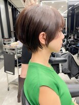 大人可愛い/20代30代40代/黒髪/前下がりショート/丸みショート