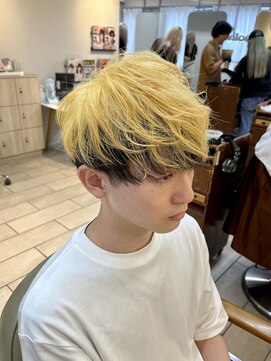 テトラ バイ ネオリーブ 横浜西口店(tetra by neolive) メンズカラー Wカラー アンブレラカラー 抜きっぱなし 横浜