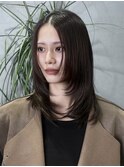 髪質改善縮毛矯正韓国風レイヤーカットダブルカラーベージュ