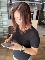 エイト アンバー 天神今泉店(EIGHT amber)&nbsp;切りっぱなしボブ×レッドブラウン