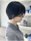 ＊20代30代前髪なしショートハンサムショートレイヤー丸み耳掛け
