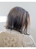 外ハネボブ#センターパート#ブリーチなし#アッシュベージュ#浜松