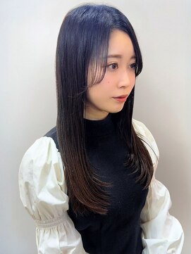 プリモ ココ 鍋島店(Primo coco.) ブルージュカラー ロングレイヤー 顔周りカット 韓国ヘア