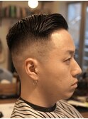 サイドパートスキンフェードカットシェービング吉祥寺理容室