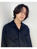 ミディアムウルフニュアンスパーマスパイラルパーマ　MOMO