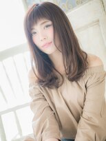 モッズヘア 福岡天神店&nbsp;mod's天神/ミルクベージュぱっつん前髪くせ毛風小顔ミディアムb