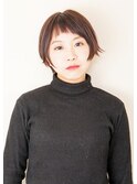ショートバング×ボブ・丸みショート