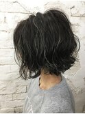 ホワイトハイライト/ラフボブ/切りっぱなしボブ